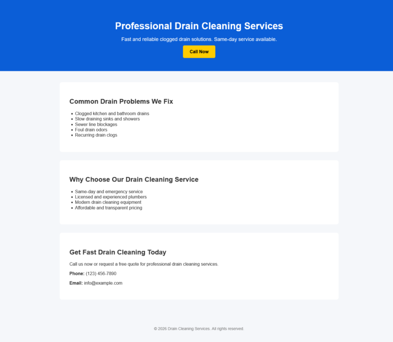 free-drain-cleaning-service-landing-page-template